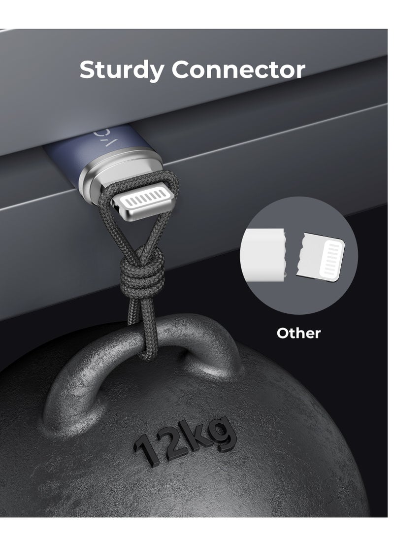 VOLTME - iPhone Cable USB-A to Lightning 4ft (1.2m), Double Nylon Braided, Fast Charging 3A, Zinc-Alloy Connector, Compatible with iPhone 14/13/12 Pro Max/12/11 Pro/X/XS/XR/8 Plus, iPad, iPod, Durable Tangle-Free Cord, High-Speed Data Sync, Apple Charger Cable (Blue) - Image 1