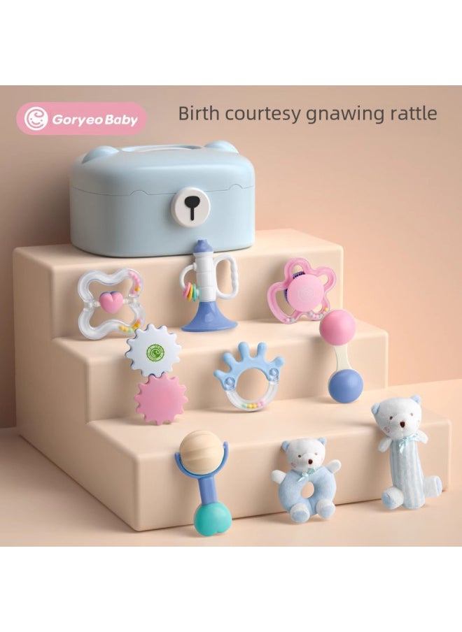 Baby Hand Bell Toy Set Newborn Baby Teething Gelatin Toy 0-2 Years Old Play Gift Box Set-Color:Plush Rattle Set Of Seven (without Plush)  - Image 3