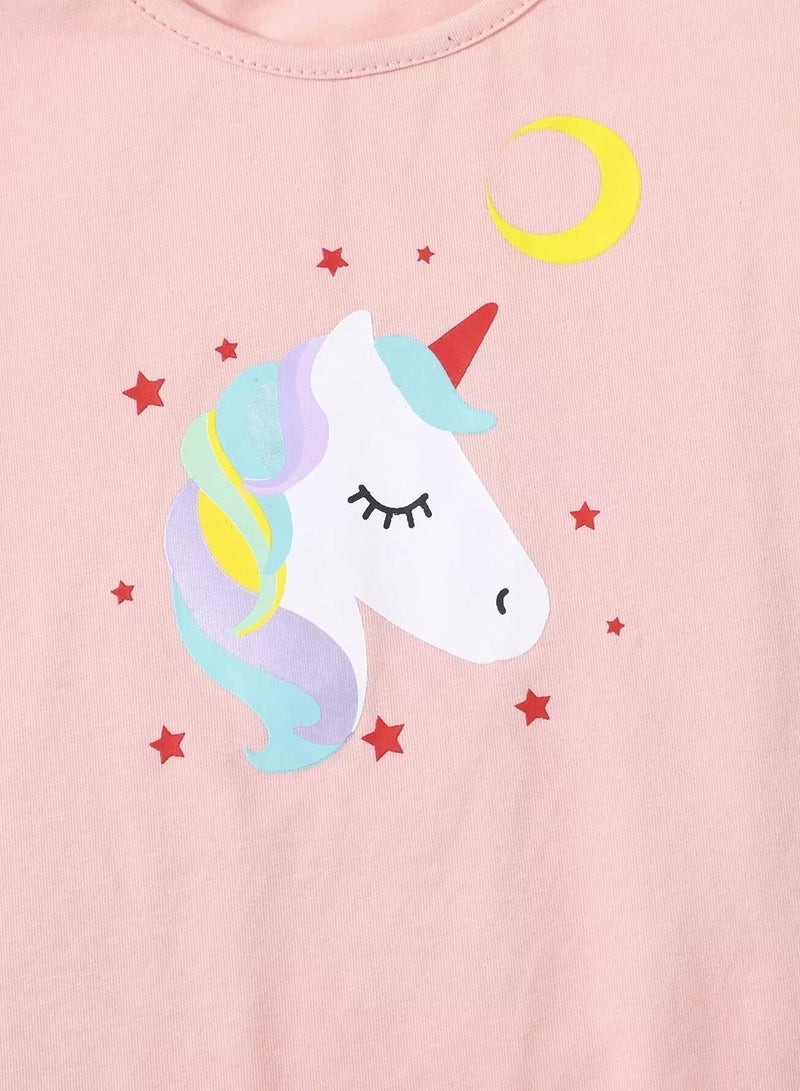 Toddler Girls Ruffle Armhole Unicorn Print Tank Top - Image 4