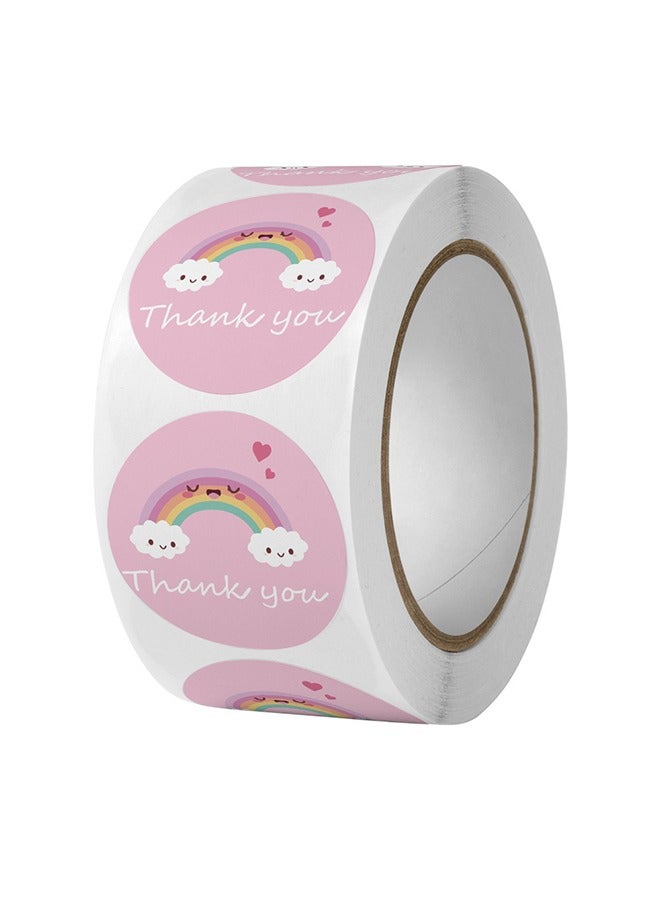 4 Roll Round Thank You Stickers Roll 2000 Stickers 1 Inch 14 Pattern - Image 2
