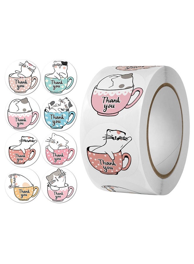 4 Roll Round Thank You Stickers Roll 2000 Stickers 1 Inch 14 Pattern - Image 4