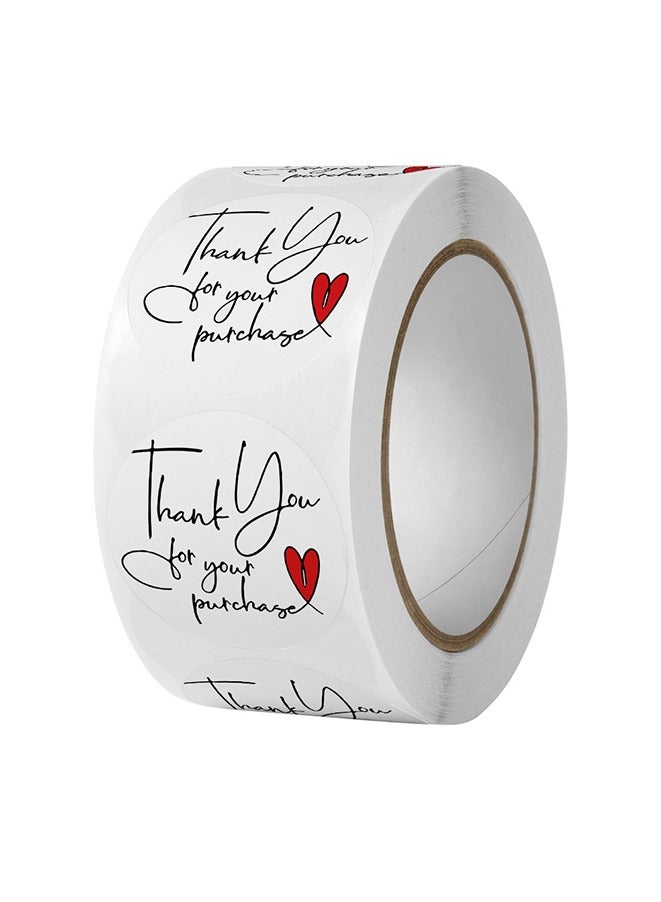 4 Roll Round Thank You Stickers Roll 2000 Stickers 1 Inch 14 Pattern - Image 3