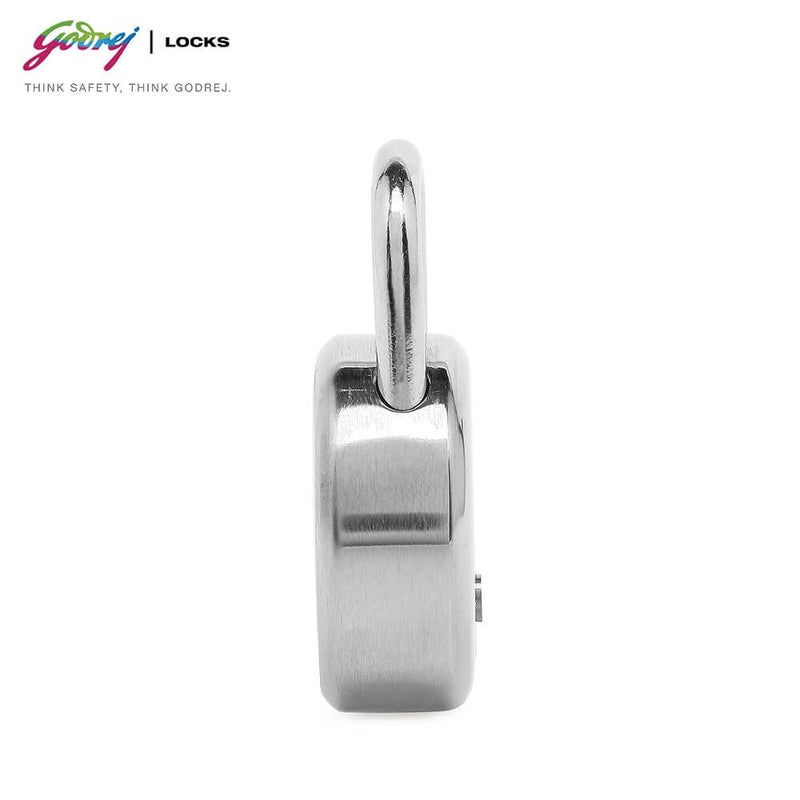 Godrej Locking Solutions and Systems Godrej Locks I Ace Pro 5 Levers 48mm Round Padlock I 3Keys I for aldrops Lockers toolboxes Industrial lockers Cycle Cable Ends Collapsible Grills Wooden cupboards suitcases I Silver Finish  - Image 3