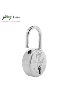 Godrej Locking Solutions and Systems Godrej Locks I Ace Pro 5 Levers 48mm Round Padlock I 3Keys I for aldrops Lockers toolboxes Industrial lockers Cycle Cable Ends Collapsible Grills Wooden cupboards suitcases I Silver Finish  - Image 2