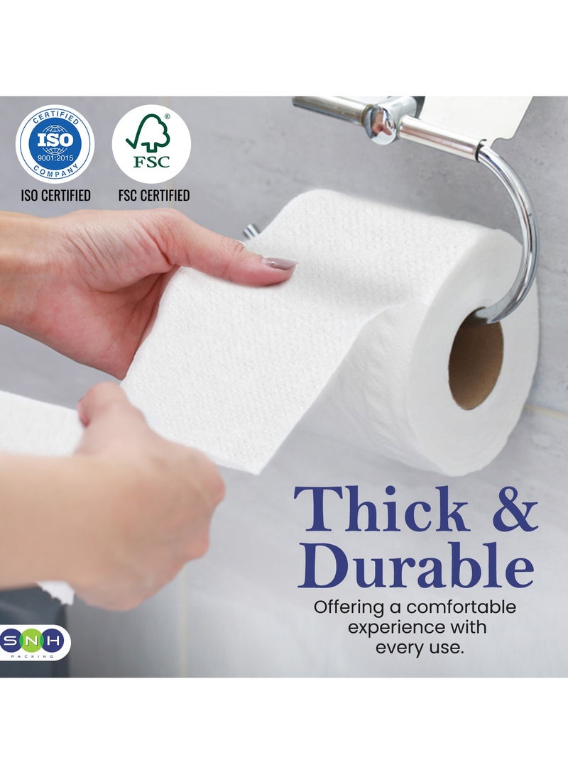 إس إن إتش باكينج عبوة مناديل حمام ناعمة وصحية، 10 لفات، 120 ورقة × طبقتين، منقوشة. - Image 3