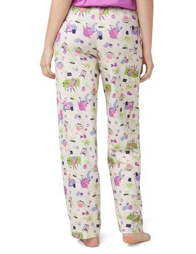 HUE Womens Sleep and Lounge Pajama Separates Late Summer Fall Collection Crystal Grey Lounging Flamingos Sleep Pant Large - Image 3