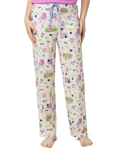 HUE Womens Sleep and Lounge Pajama Separates Late Summer Fall Collection Crystal Grey Lounging Flamingos Sleep Pant Large - Image 1