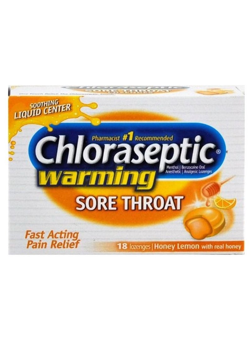Chloraseptic Warming Honey And Lemon Lozenges 18'S