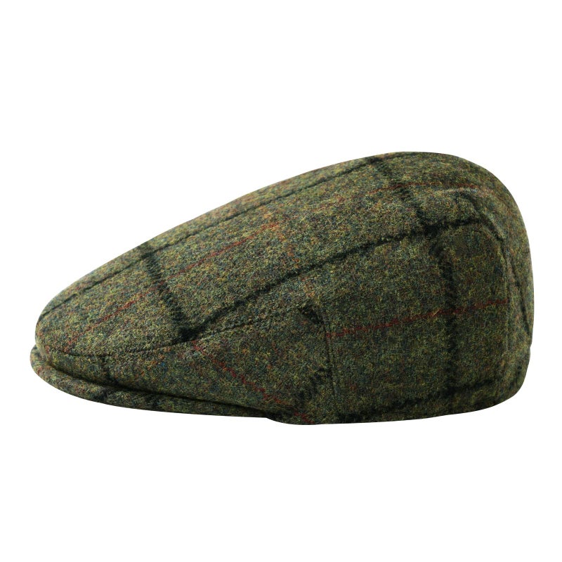 FEINION Men's Wool Tweed Newsboy Ivy Cap Gatsby Golf Flat Hat (Plaid Light Green, 7 1/2) - Image 2