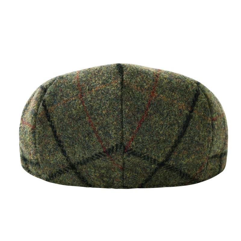 FEINION Men's Wool Tweed Newsboy Ivy Cap Gatsby Golf Flat Hat (Plaid Light Green, 7 1/2) - Image 3