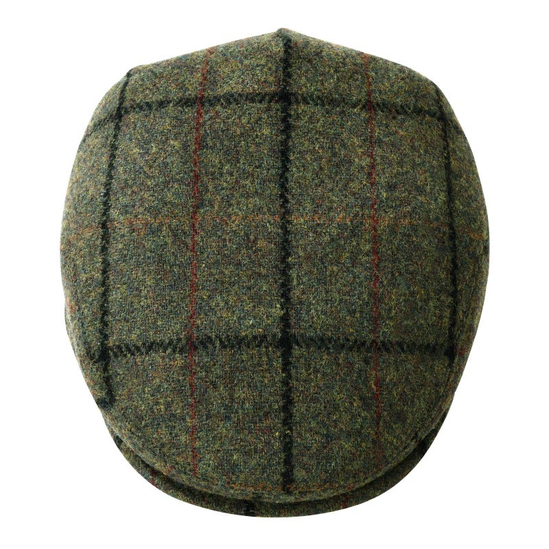 FEINION Men's Wool Tweed Newsboy Ivy Cap Gatsby Golf Flat Hat (Plaid Light Green, 7 1/2) - Image 4