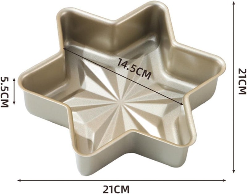 SADYFON Hexagonal Star Shaped Cake Pan Aluminum Nonstick Cake Decorating Mould Birthday/Wedding/Anniversary/Party Cake Baking Pans Tins Bakeware - Image 2
