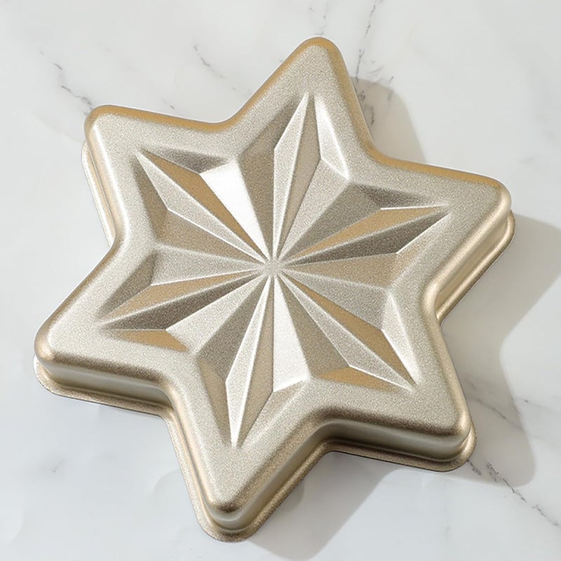 SADYFON Hexagonal Star Shaped Cake Pan Aluminum Nonstick Cake Decorating Mould Birthday/Wedding/Anniversary/Party Cake Baking Pans Tins Bakeware - Image 5