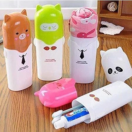RIGJAK Lovely Cute Cartoon Design Toothbrush Cover Holder Portable Outdoor Travel Hiking Camping Toothbrush Case Travel Accessories Pack of 2 - Image 3