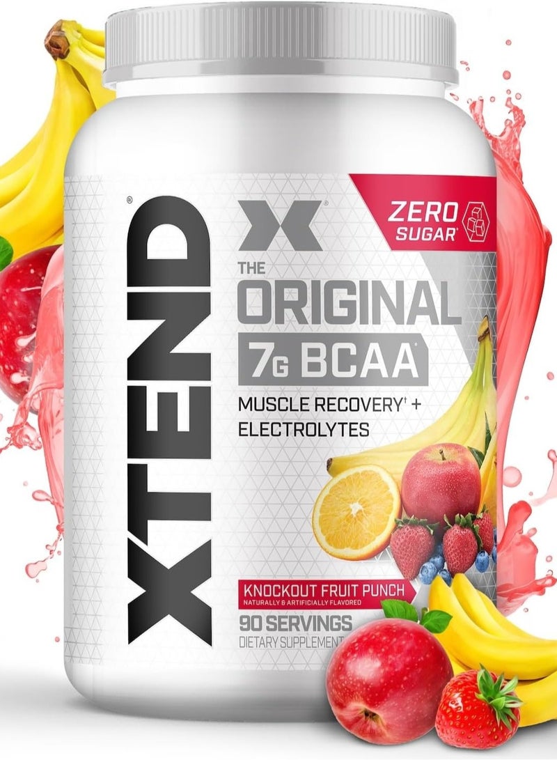 XTEND Original BCAA Powder Zero Sugar With Electrolytes for Hydration & Muscle Repair, Post-Workout Supplement, Knockout Fruit Punch Flavor - 90 Servings - Image 2