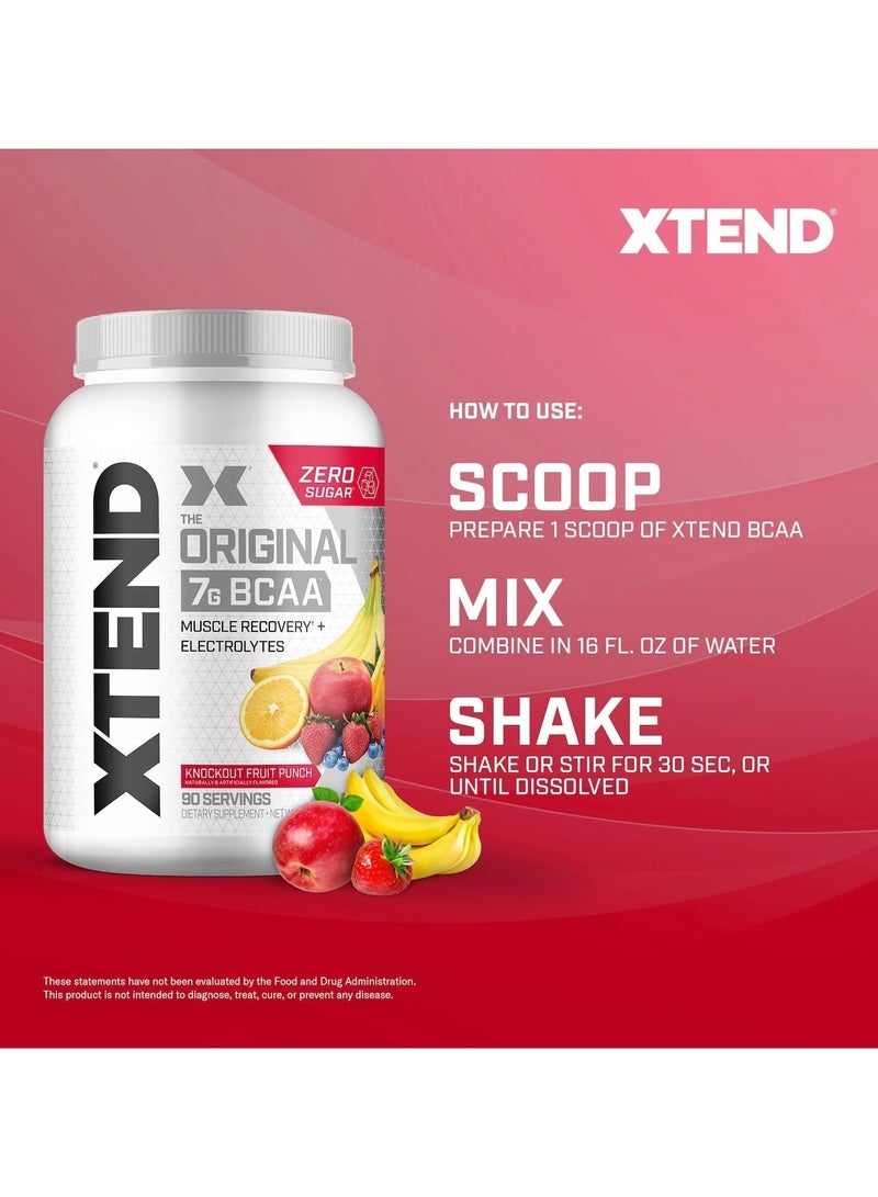 XTEND Original BCAA Powder Zero Sugar With Electrolytes for Hydration & Muscle Repair, Post-Workout Supplement, Knockout Fruit Punch Flavor - 90 Servings - Image 5