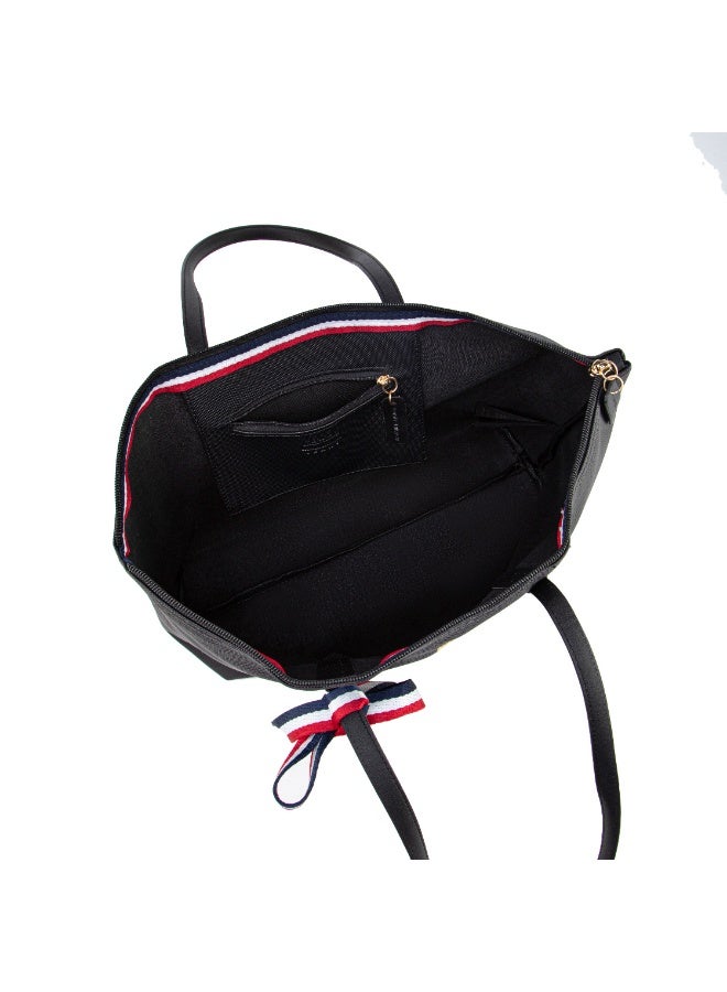 TOMMY BAHAMA women's handbag, classic and stylish, multifunctional large-capacity shoulder bag with signature stripes, suitable for travel, work, and fitness, black - Image 4