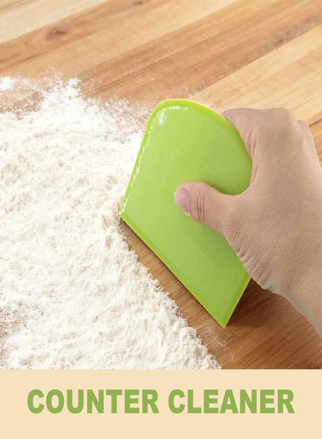 Ryidkcs 3-Piece Dough Scraper Set, 4.7x3.7 Inch Flexible Plastic Bowl and Bench Scrapers with Sharp Edges & Anti-Slip Grip for Baking, Pastry & Bread Making - Image 5