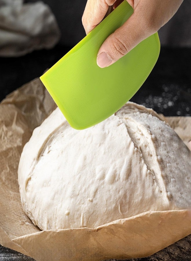 Ryidkcs 3-Piece Dough Scraper Set, 4.7x3.7 Inch Flexible Plastic Bowl and Bench Scrapers with Sharp Edges & Anti-Slip Grip for Baking, Pastry & Bread Making - Image 3