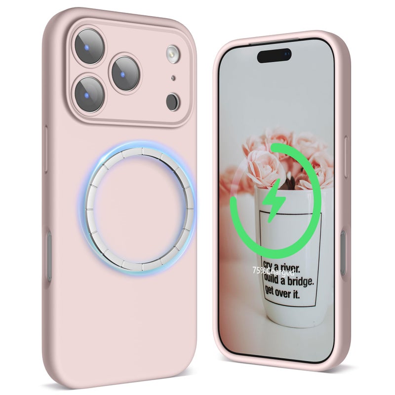 SURPHY Case for iPhone 17 Pro Case Compatible with MagSafe 63 inch 2025 Liquid Silicone 17 Pro Phone Cases Whit Soft Microfiber Lining Pink Sand - Image 2