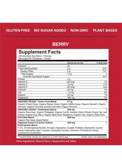 Amazing Grass Greens Blend Superfood Powder Smoothie Mix with Organic Spirulina, Chlorella, Beet Root, Digestive Enzymes, Prebiotics And Probiotics, Berry - 30 Servings  - Image 3