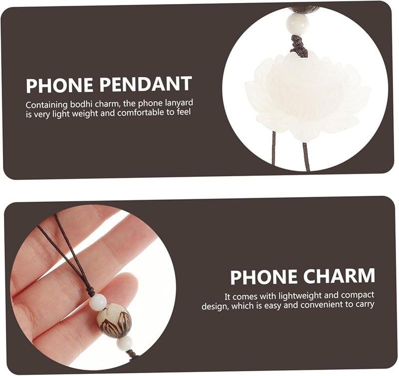 حبل هاتف من الخرز اليشم الأبيض محبوك يدويًا، سوار معصم قابل للفصل مع حامل USB - Image 4