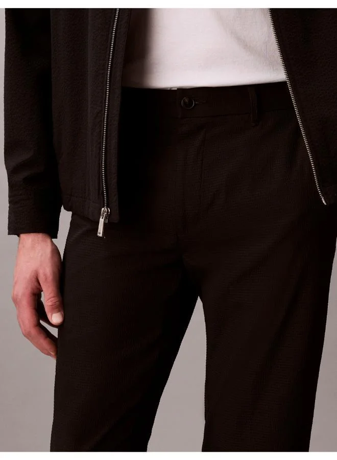 CALVIN KLEIN  Straight Seersucker Trousers for Men | Best Price UAE