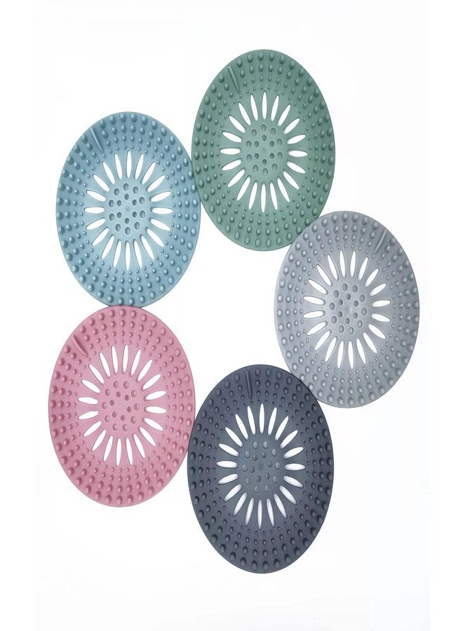 Trifecta Hair Catcher Durable Silicone Hair Stopper Shower Drain Covers and Clean Suit for Bathroom Bathtub and Kitchen(Set of 5) - Image 1
