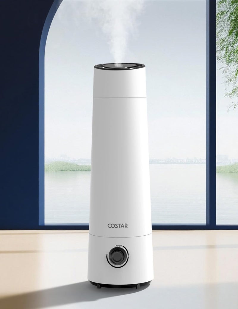 COSTAR Humidifier for Room Moisture with 6 Litres Water Tank, Top-Refill Cool Mist Ultrasonic Humidifier for Home Bedroom Whisper-Quiet, Auto-Shut off, Effective Cold & Cough Relief - Image 2