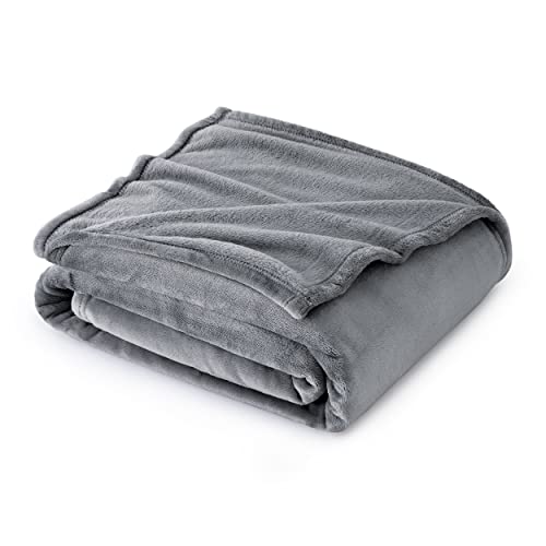 Bedsure Bedsure Fleece Throw Blanket for Couch Grey  Lightweight Plush Fuzzy Cozy Soft Blankets and Throws for Sofa 50x60 inches 