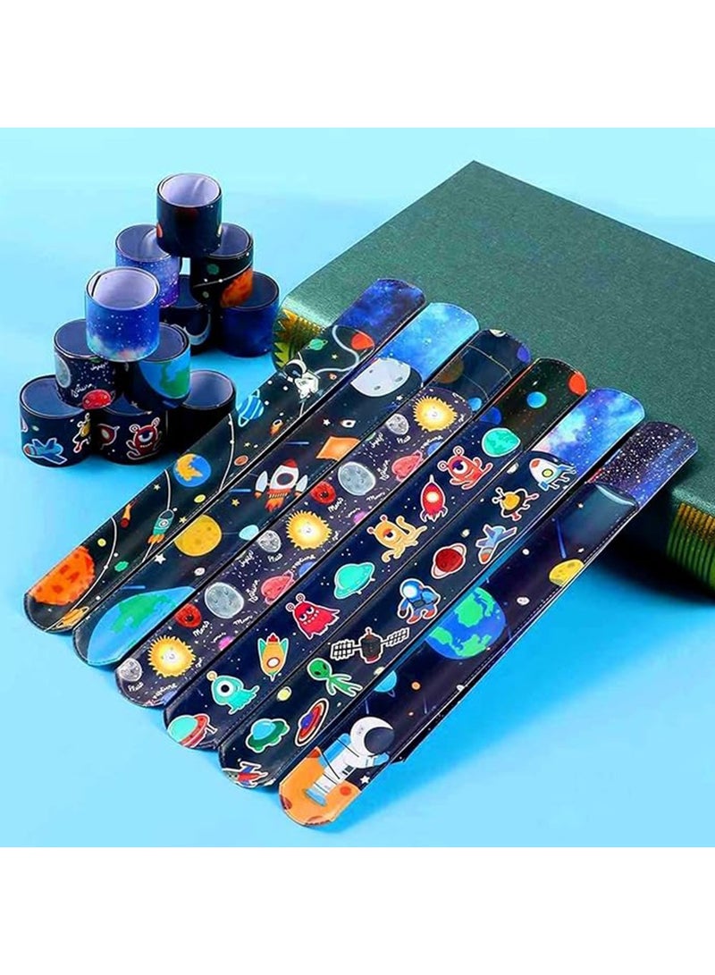 10 Pcs Space Slap Bracelets,Space Toys with Planet Design Kids Bracelets Snap Bands Class Prize Outer Space Party Decorations Favors for Teens Kids  - Image 5