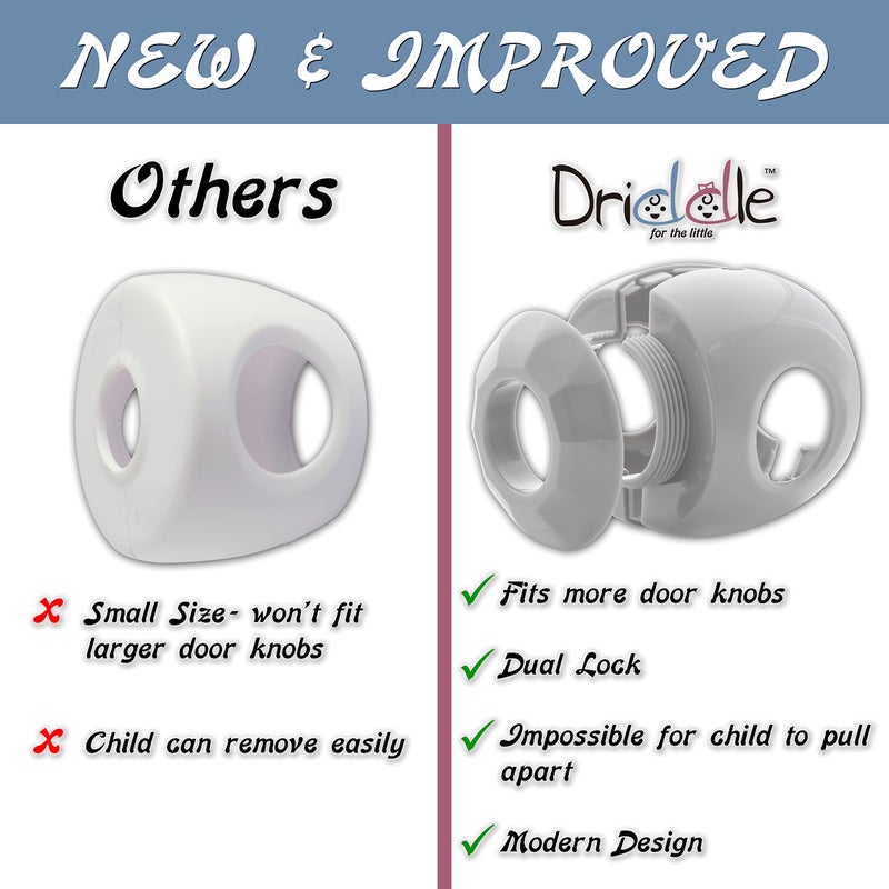 Driddle New & Improved - Door knob Baby Safety Cover - 5 Pack - Deter Little Kids from Opening Doors with A Child Proof Door Handle Lock - Driddle - Image 2