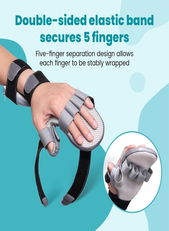 DrFinger جبيرة DrFinger Stroke لتقويم الأصابع مع دعم راحة لخمسة أصابع، تمنع انحناء الأصابع، وتخفيف تقلصات دوبويتران، وتشنجات اليد، مناسبة لليد اليمنى واليسرى، للرجال والنساء - مقاس متوسط - Image 2