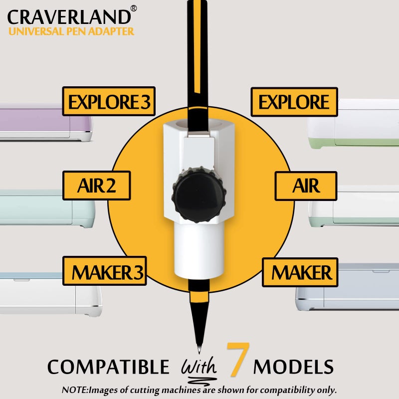 CRAVERLAND محول قلم عالمي من CRAVERLAND لجهاز Cricut Maker 3/Explore 3/Air 2/Air/Maker/Explore، محول واحد يناسب جميع الأقلام وأقلام التحديد وحوامل قلم التقييم لمجموعة Cricut - Image 2