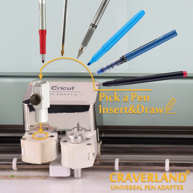 CRAVERLAND محول قلم عالمي من CRAVERLAND لجهاز Cricut Maker 3/Explore 3/Air 2/Air/Maker/Explore، محول واحد يناسب جميع الأقلام وأقلام التحديد وحوامل قلم التقييم لمجموعة Cricut - Image 5