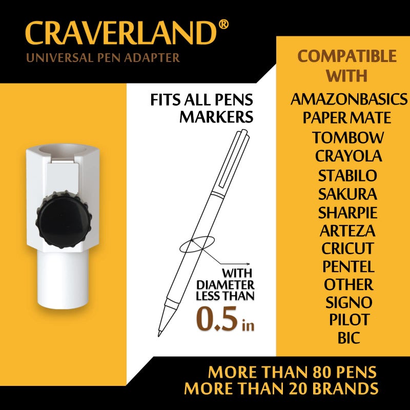 CRAVERLAND محول قلم عالمي من CRAVERLAND لجهاز Cricut Maker 3/Explore 3/Air 2/Air/Maker/Explore، محول واحد يناسب جميع الأقلام وأقلام التحديد وحوامل قلم التقييم لمجموعة Cricut - Image 4