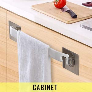 TORMUND Self-Adhesive Wall Mounted Towel Holder - Bathroom and Kitchen Rack - Magic Sticker Hanger for Wash Basin - Plastic Bar - Image 5