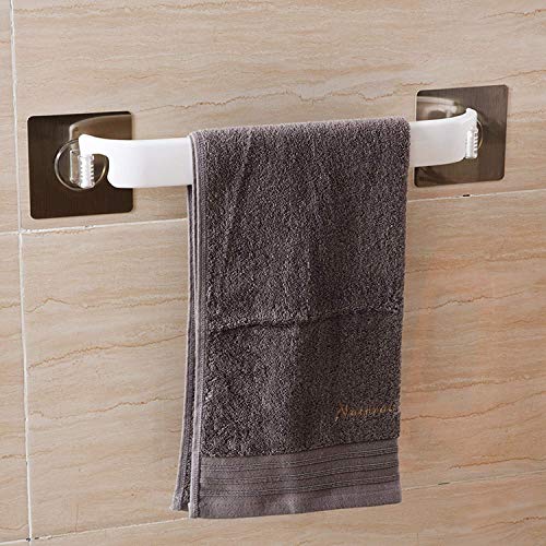 TORMUND Self-Adhesive Wall Mounted Towel Holder - Bathroom and Kitchen Rack - Magic Sticker Hanger for Wash Basin - Plastic Bar - Image 1