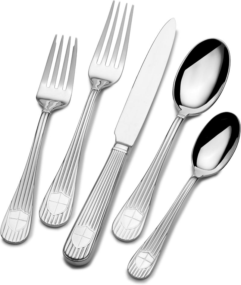 Wallace Stainless Steel Flatware Set with Hostess Serveware 45 Piece