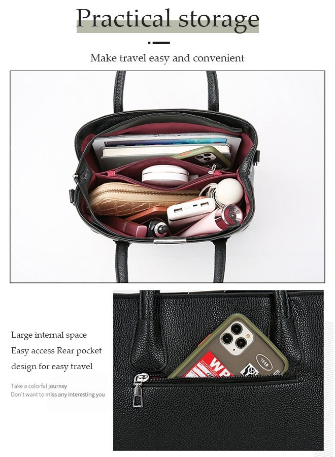 DUNISO Handbag,Tote Bags for Women Handbag Tote Purse with Zipper Women Work Bag Crossbody Bag for Office, Travel, School - Image 2