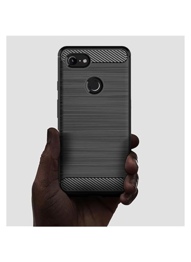 BGM - Google Pixel 3 XL Case, Google Pixel 3xl Cover, Ultra-Thin Carbon Fiber Texture Phone Cover Silicone Bumper Soft TPU Rubber Shockproof Slim Protective Skin Case for Google Pixel 3XL Black - Image 1