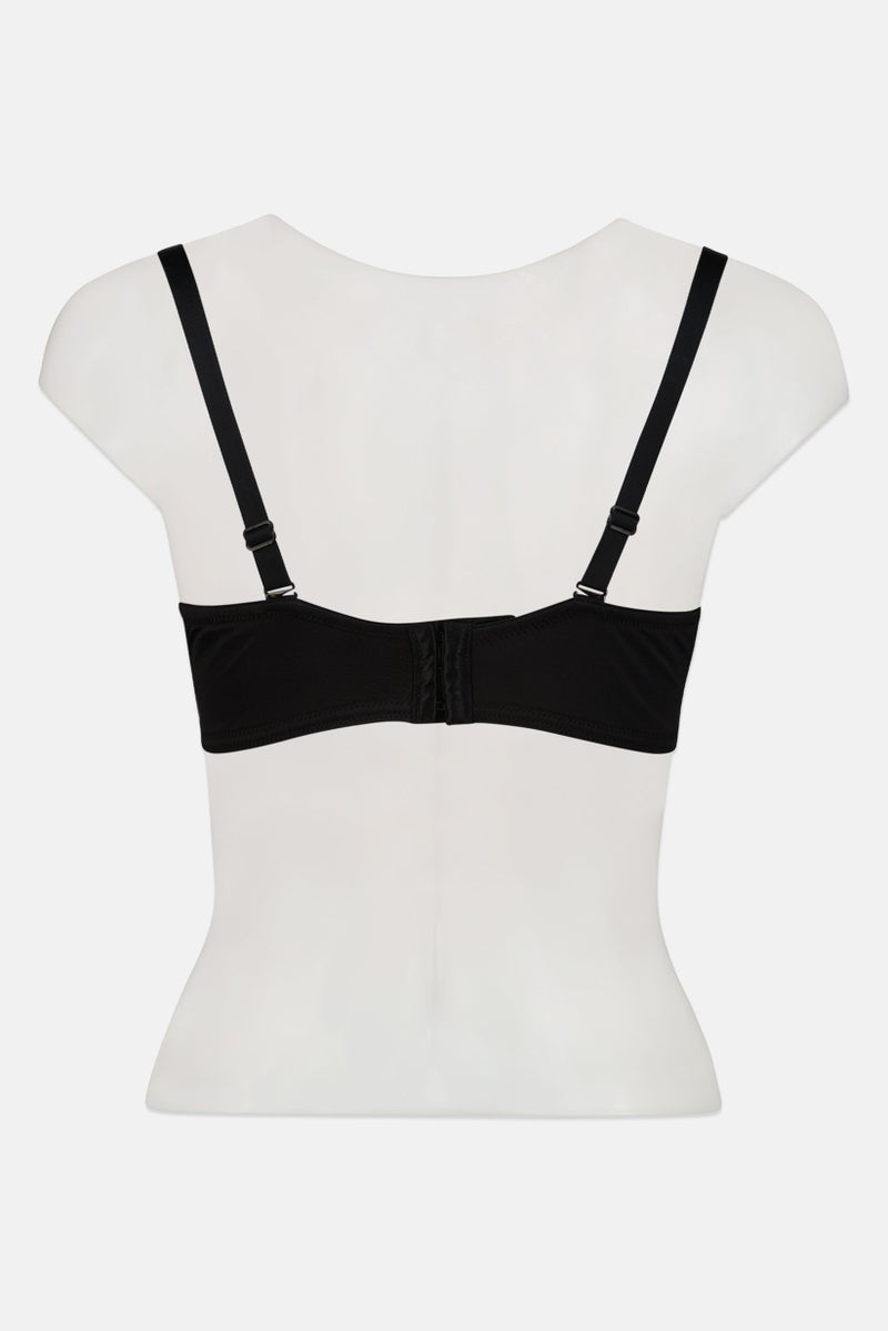 TRIUMPH Women Textured Lace Lightly Padded Bra, Black - Image 3