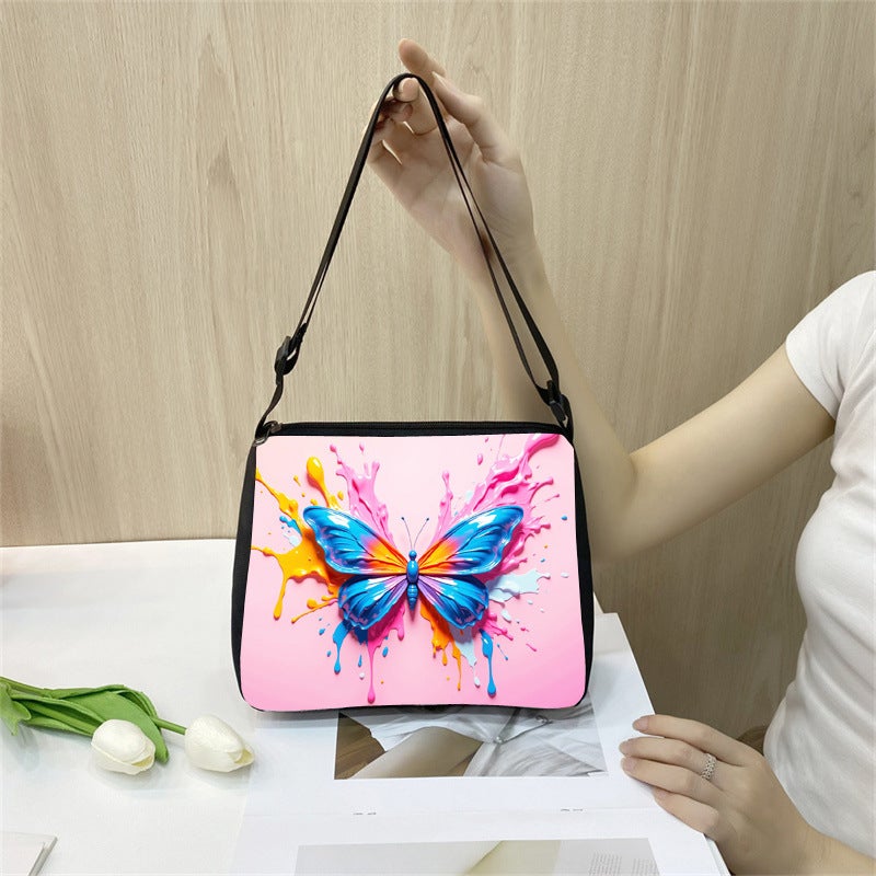 Ins Butterfly Underarm Bag Tote Bag Artistic Retro Shoulder Bag Casual Commuter Ladies Fashion Handbag - Image 3