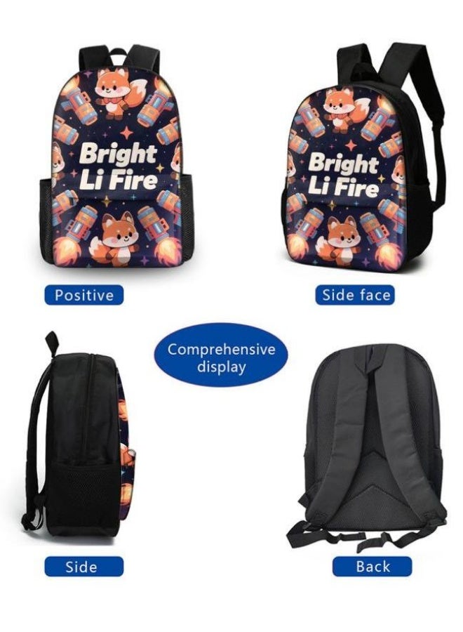 Bright Li Fire Three-piece set of cartoon bags, easily cope with various occasions (students, children, friends' outings, mountain climbing, schooling, etc.) | Backpack + hand-held + stationery bag | School season/holiday gifts - 86 - Image 3