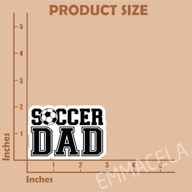 EMMACELA (3PCS) Soccer Dad Stickers - Waterproof Vinyl Decals for Laptops, Tumblers, Scrapbooks, Books, Water Bottles, Gift for Father's Day Size 3 x 2 Inch - Image 2