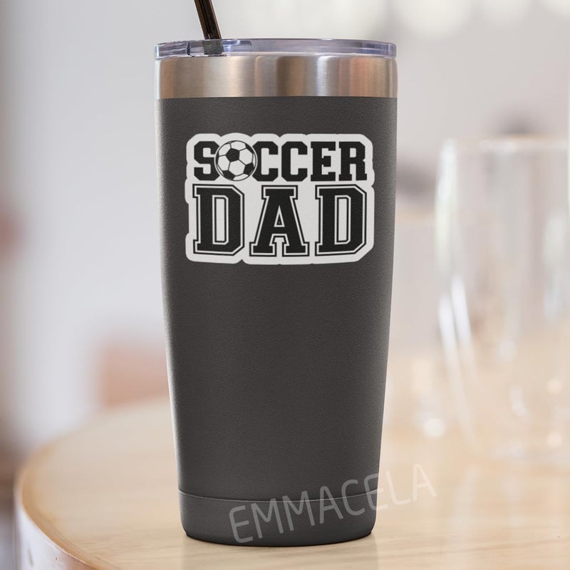 EMMACELA (3PCS) Soccer Dad Stickers - Waterproof Vinyl Decals for Laptops, Tumblers, Scrapbooks, Books, Water Bottles, Gift for Father's Day Size 3 x 2 Inch - Image 5