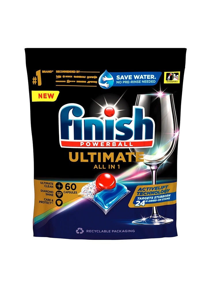 Finish All in 1 Fresh Powerball Ultimate Dishwashing 60 Caps 774g - Image 1