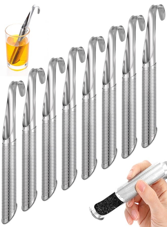 JOUTYFOR 8Pcs Stainless Steel Tea Diffuser, 2024 New Tea Artifact Creative Pipe Tea Infuser Mesh Strainer with Hanging Hook Handle, Universal Fine Holes Tea Interval Diffuser for Loose Tea Leaf Coffee Etc - Image 1