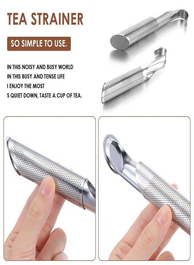 JOUTYFOR 8Pcs Stainless Steel Tea Diffuser, 2024 New Tea Artifact Creative Pipe Tea Infuser Mesh Strainer with Hanging Hook Handle, Universal Fine Holes Tea Interval Diffuser for Loose Tea Leaf Coffee Etc - Image 5