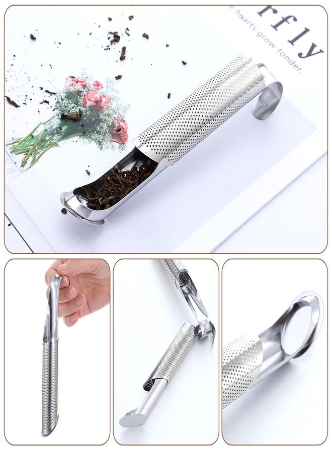 JOUTYFOR 8Pcs Stainless Steel Tea Diffuser, 2024 New Tea Artifact Creative Pipe Tea Infuser Mesh Strainer with Hanging Hook Handle, Universal Fine Holes Tea Interval Diffuser for Loose Tea Leaf Coffee Etc - Image 3
